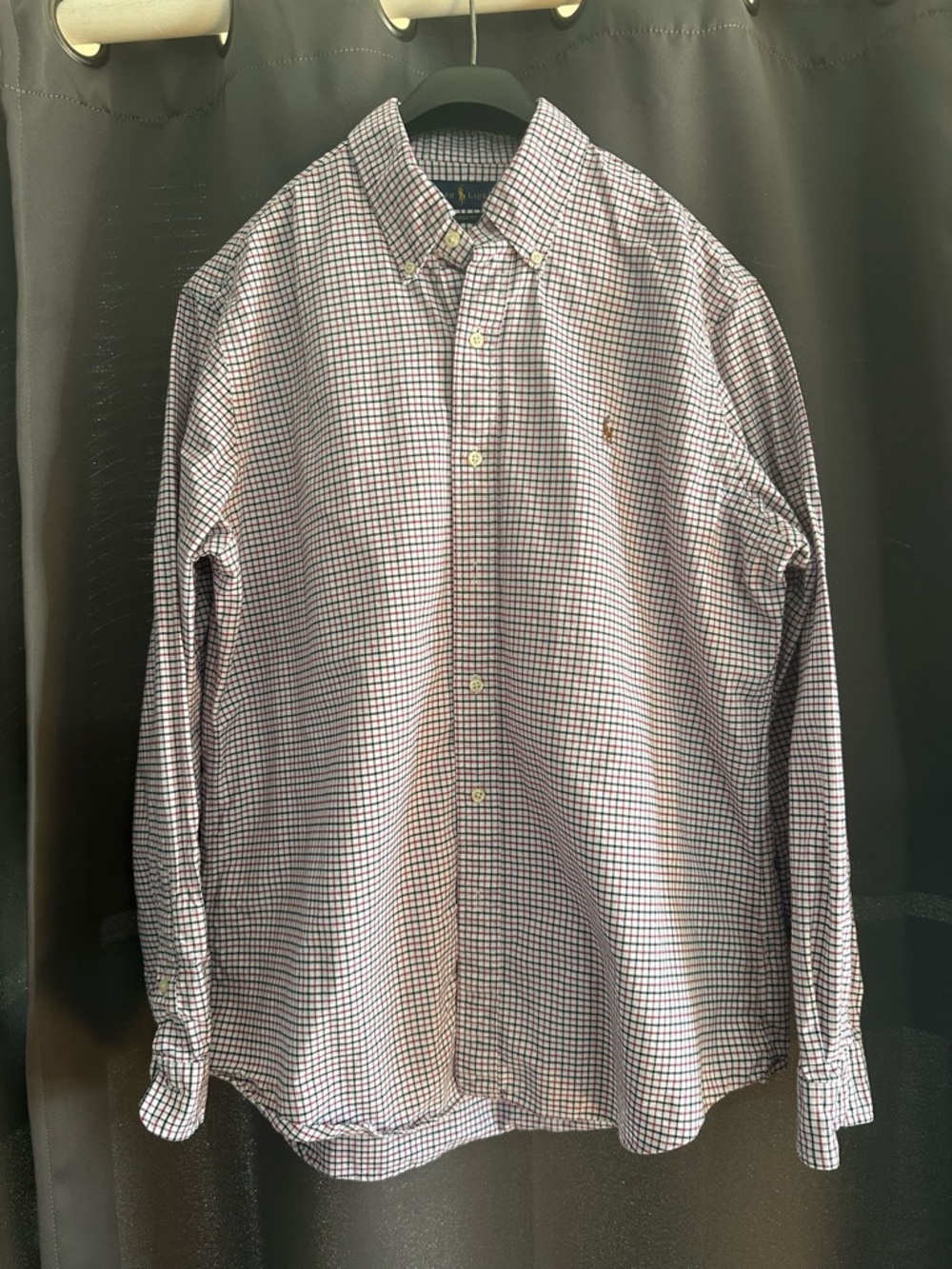 Ralph Lauren Men’s Long-Sleeve Button-Down Shirt in Blue & White Check